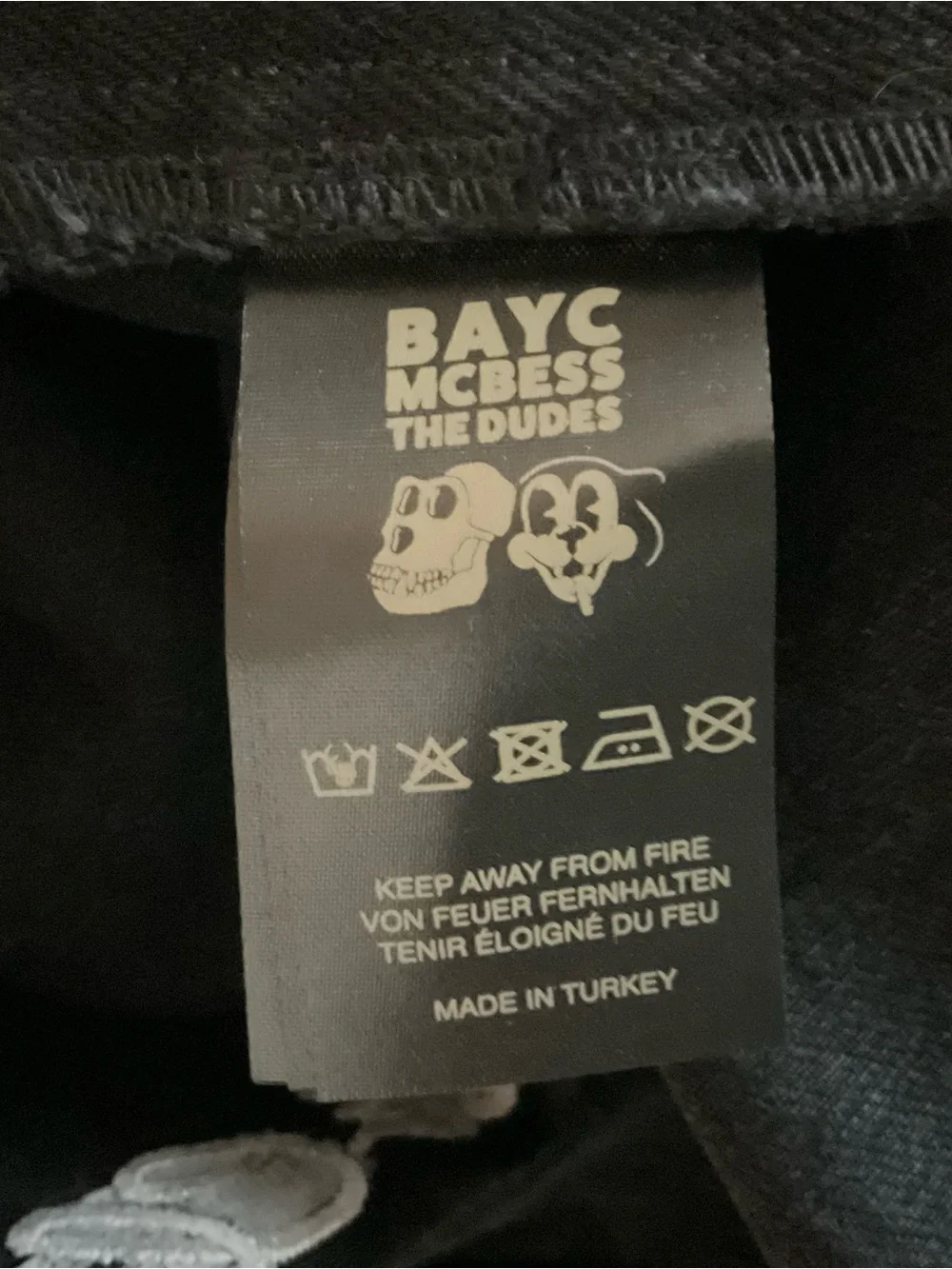 Bored Ape Yacht Club McBess The Dudes Limited Edition Black Denim Jacket Large